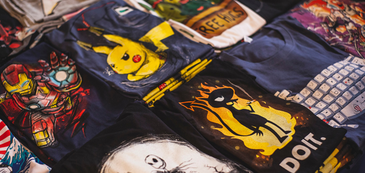 A modern t-shirt printing setup.